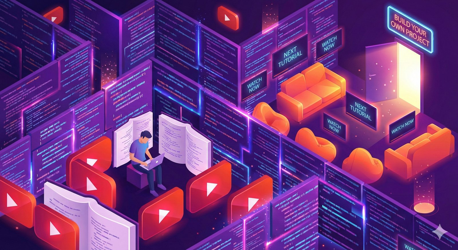 Jebakan "Tutorial Hell": Kenapa Nonton Video Coding 10 Jam Malah Bikin Skill Kamu Tumpul?